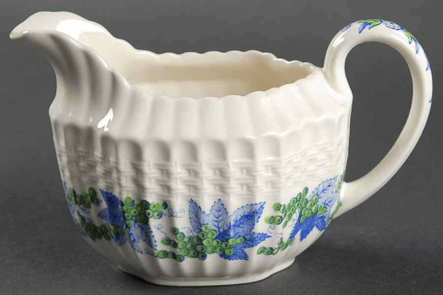 Valencia Blue Green (White Background) Creamer by Spode-1