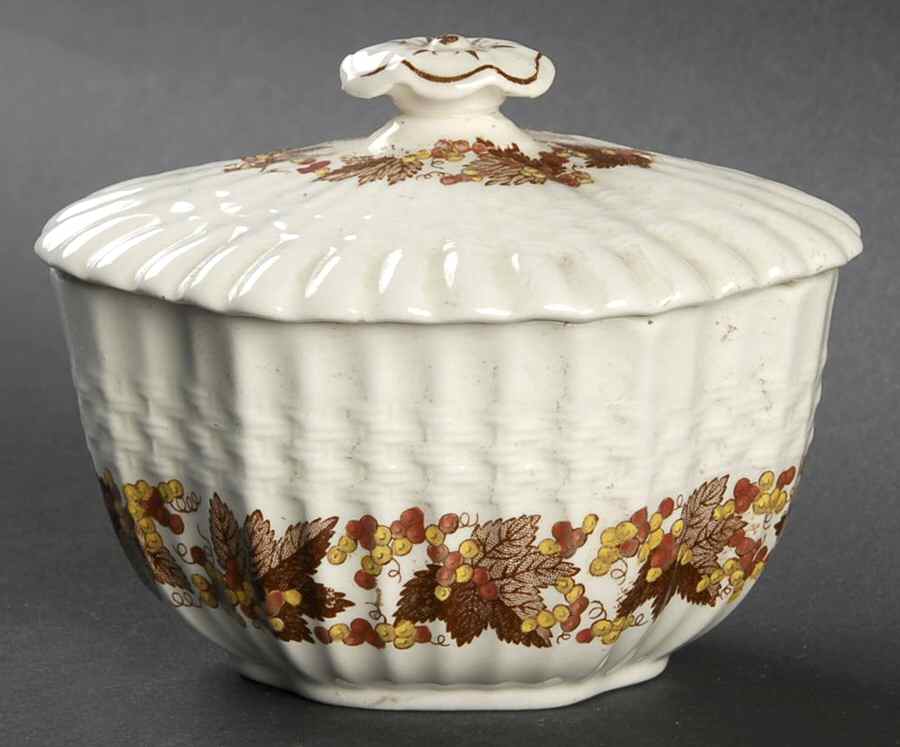 Valencia Brown Mini Sugar Bowl & Lid by Spode-1