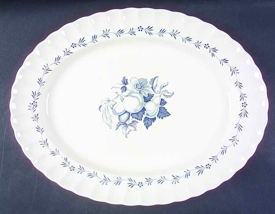 Victoria (Blue) 14" Oval Serving Platter by Spode-1