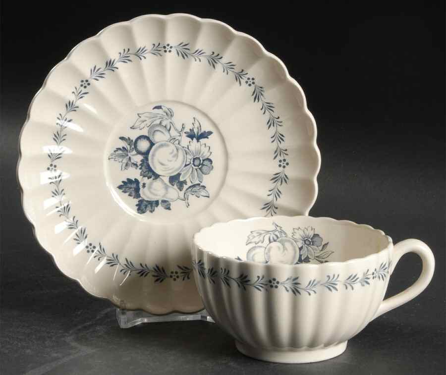 Victoria (Blue) Footed Cup & Saucer Set by Spode-1
