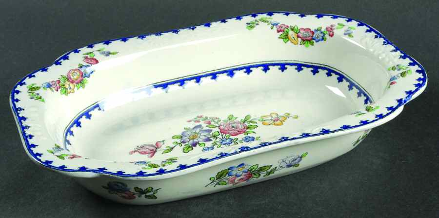 Vienna (Floral Center) 9" Oval Vegetable Bowl by Spode-1
