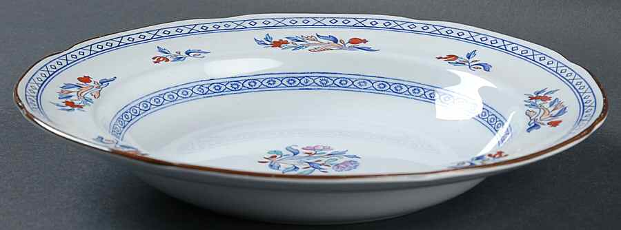 Virginia (Older, Blue Background) Rim Soup Bowl by Spode-1