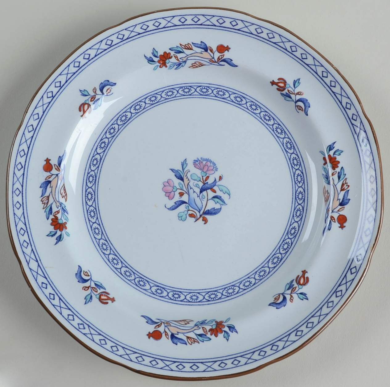 Virginia (Older, Blue Background) Bread & Butter Plate by Spode-1