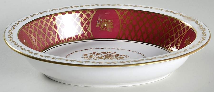 Viscount Crimsom 9" Oval Vegetable Bowl by Spode-1