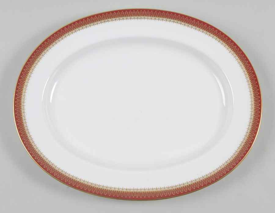 Viscount Maroon 12" Oval Serving Platter by Spode-1