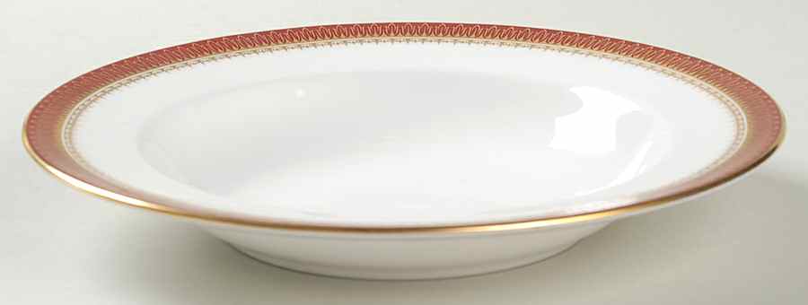 Viscount Maroon Rim Soup Bowl by Spode-1