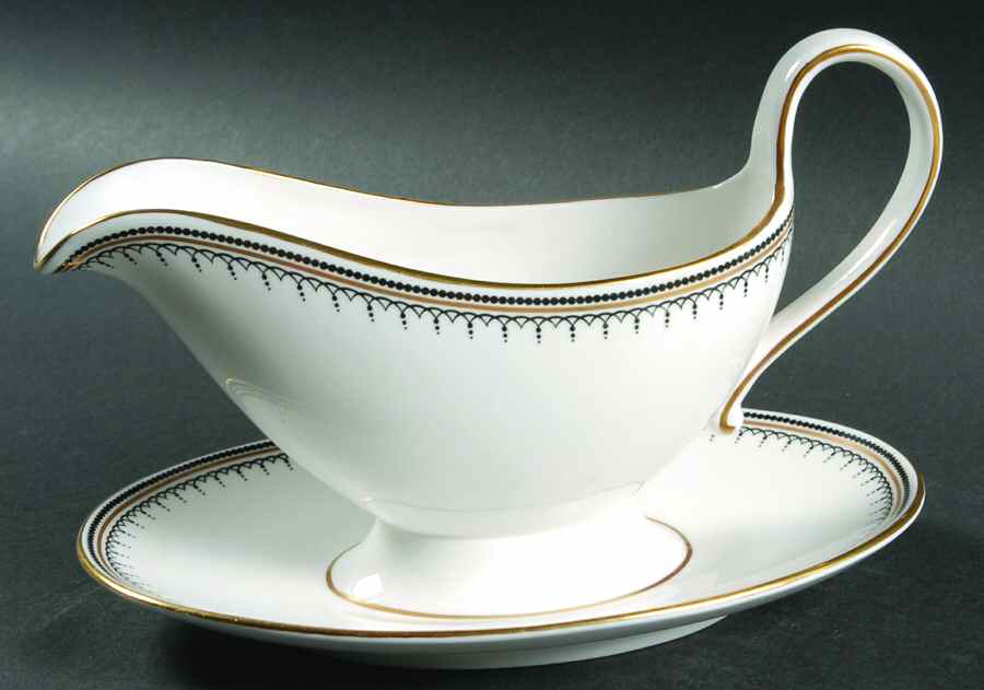 Warwick Gravy Boat with Attached Underplate by Spode-1