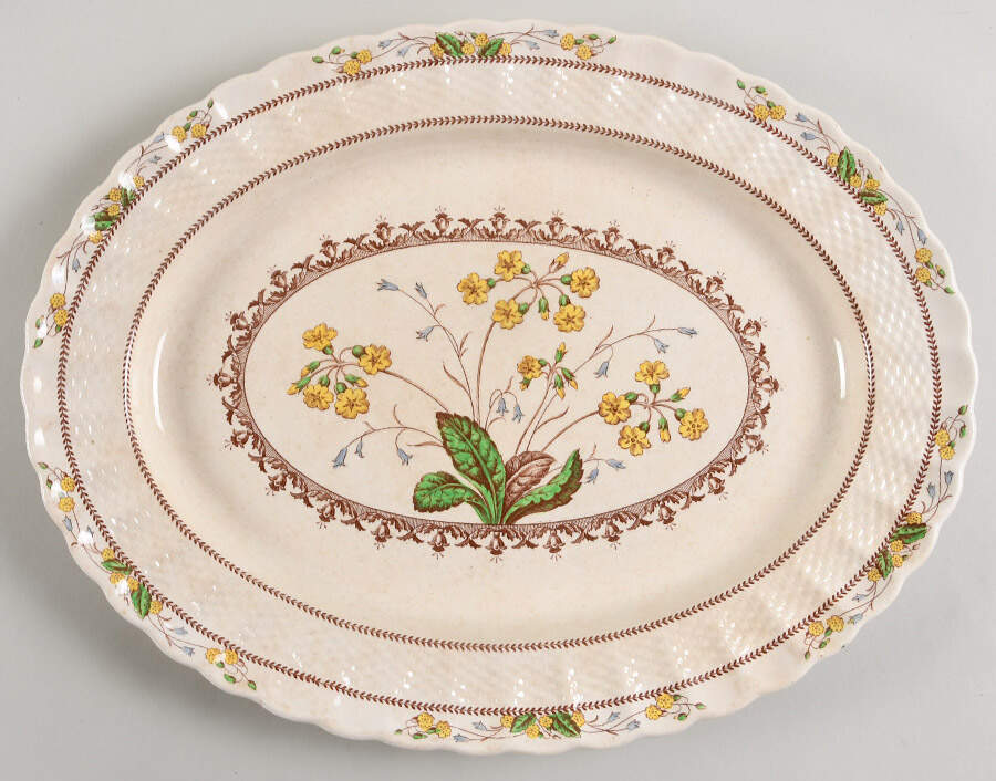 Wicker Dell 15" Oval Serving Platter by Spode-1