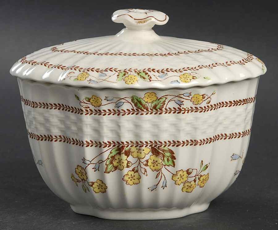 Wicker Dell Sugar Bowl & Lid by Spode-1