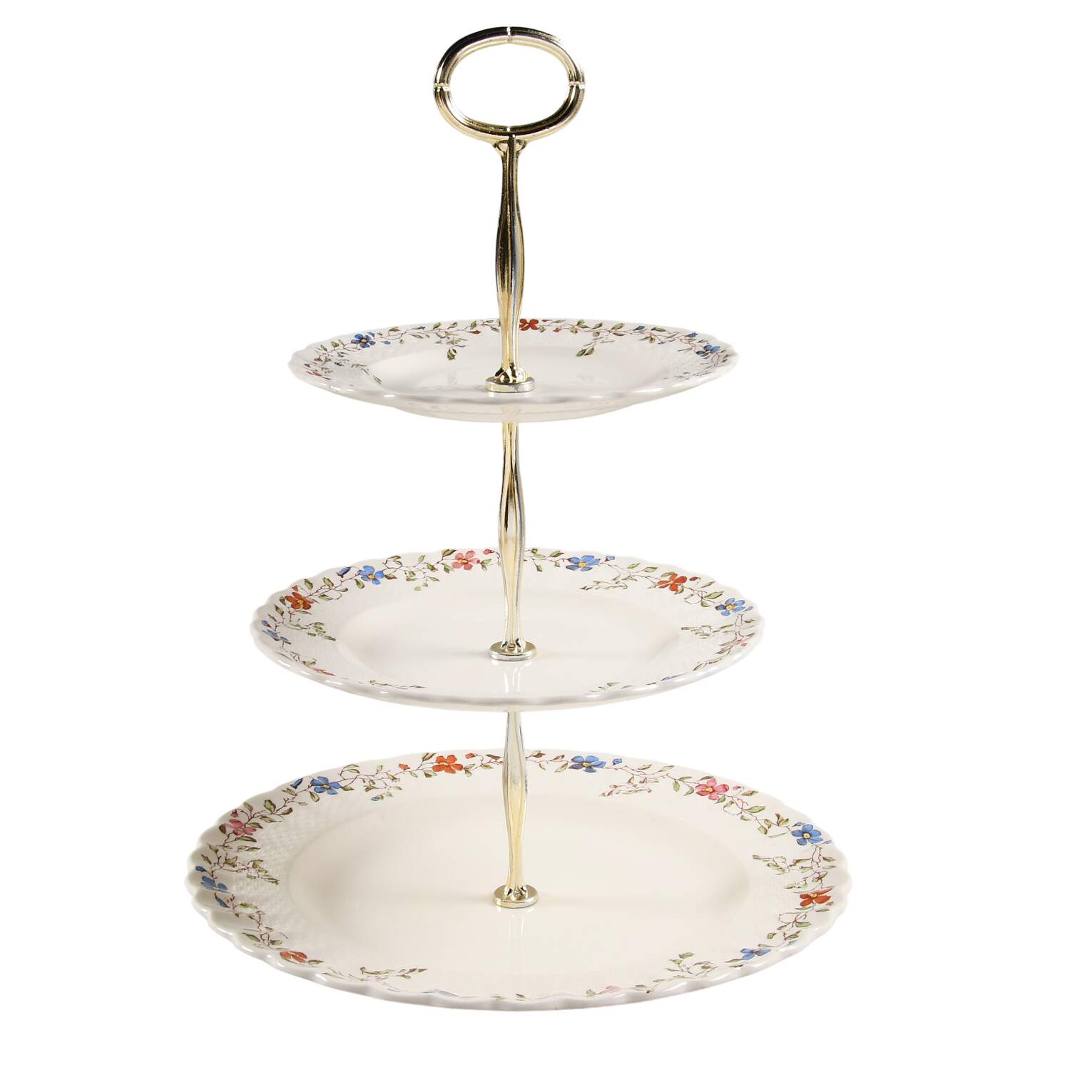Wicker Dale 13 7/8"-14 1/4" 3-Tiered Serving Tray(DP,SP,BB) HC by Spode-1