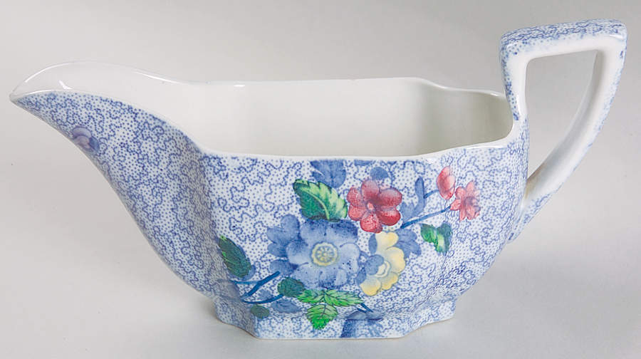 Wild Flower Blue Gravy Boat by Spode-1