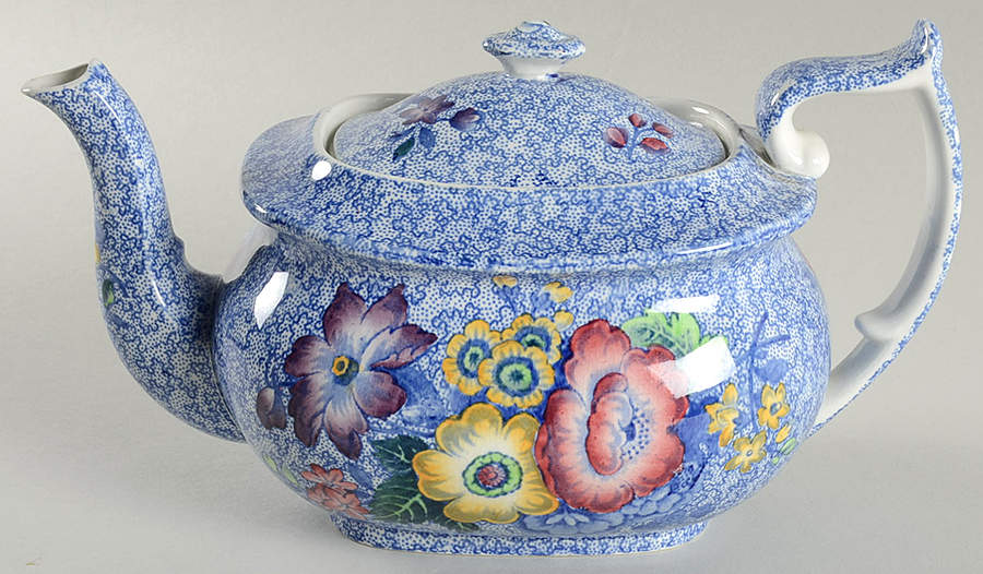 Wild Flower Blue Teapot & Lid by Spode-1