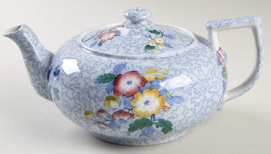 Wild Flower Blue Teapot & Lid by Spode-1