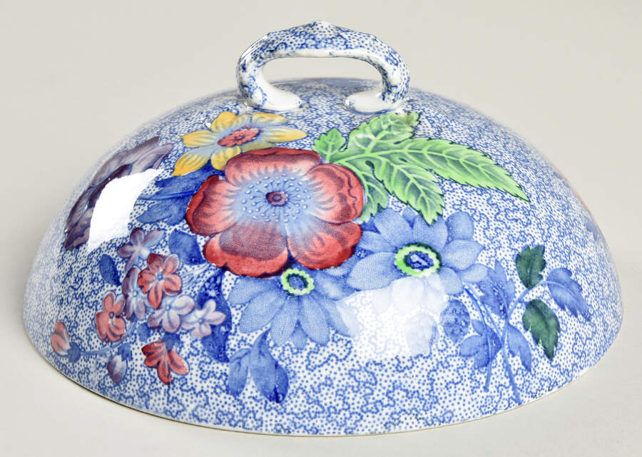 Wild Flower Blue Lid for Muffin Dish by Spode-1