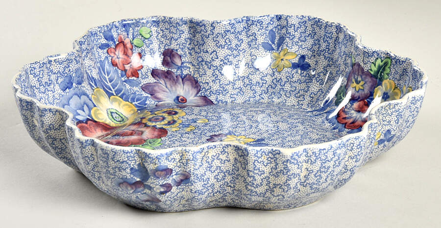 Wild Flower Blue Large Tunis Dish by Spode-1