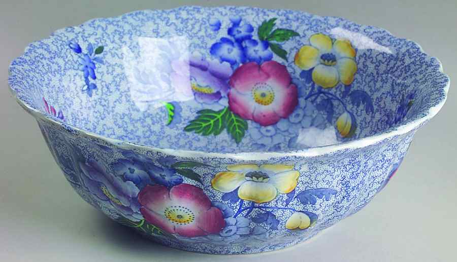 Wild Flower Blue 9" Salad Serving Bowl by Spode-1