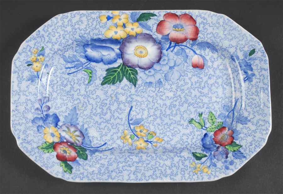 Wild Flower Blue 10" Oval Serving Platter by Spode-1