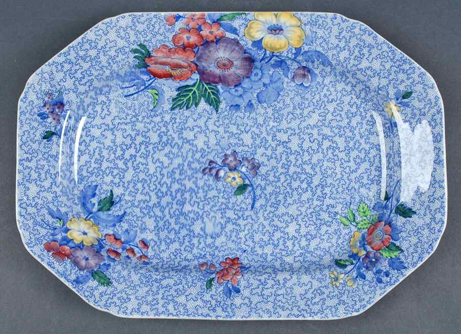 Wild Flower Blue 12" Oval Serving Platter by Spode-1