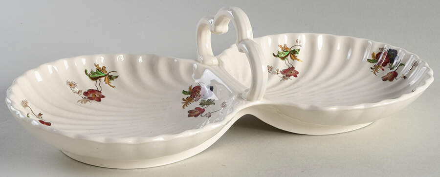 Wicker Lane (Basket Weave) 2-Part Handled Relish by Spode-1