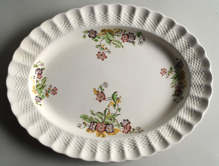 Wicker Lane (Basket Weave) 13" Oval Serving Platter by Spode-1