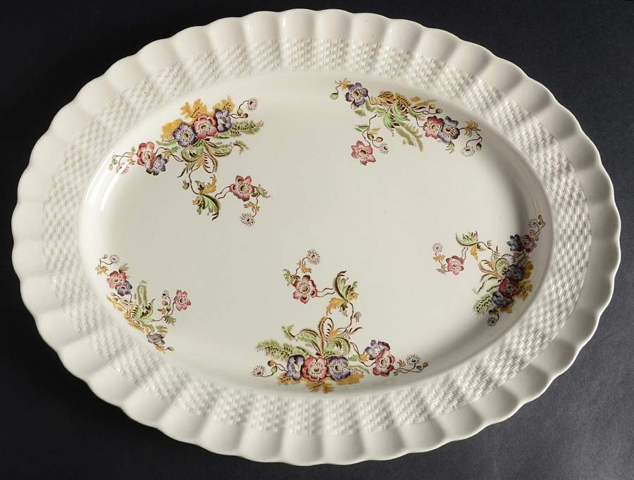 Wicker Lane (Basket Weave) 14" Oval Serving Platter by Spode-1