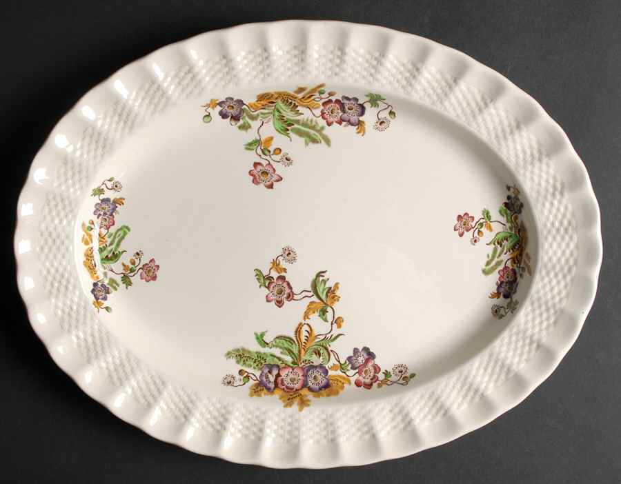 Wicker Lane (Basket Weave) 12" Oval Serving Platter by Spode-1