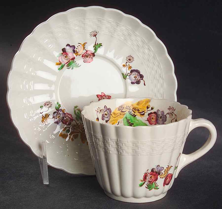 Wicker Lane (Basket Weave) Flat Cup & Saucer Set by Spode-1
