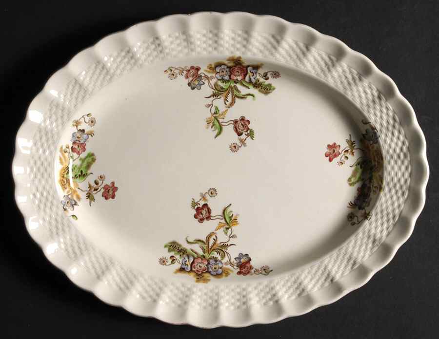 Wicker Lane (Basket Weave) 11" Oval Serving Platter by Spode-1