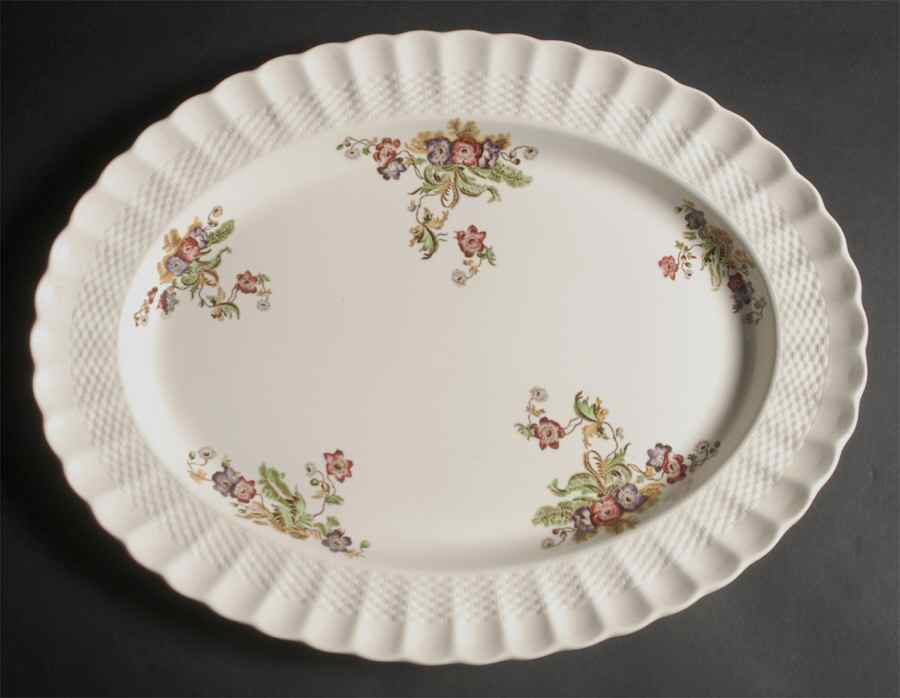 Wicker Lane (Basket Weave) 17" Oval Serving Platter by Spode-1
