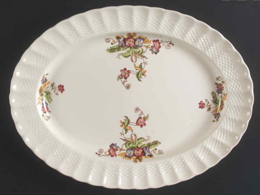 Wicker Lane (Basket Weave) 15" Oval Serving Platter by Spode-1
