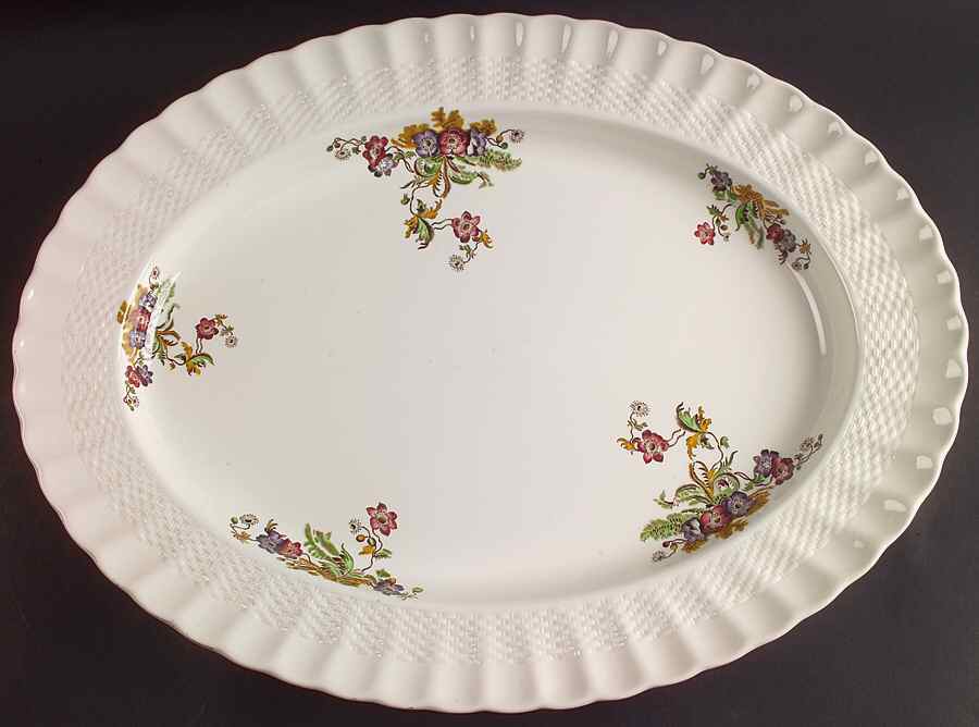 Wicker Lane (Basket Weave) 19" Oval Serving Platter by Spode-1