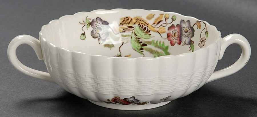 Wicker Lane (Basket Weave) Flat Cream Soup Bowl by Spode-1