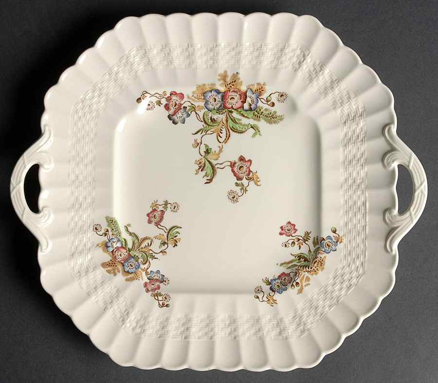 Wicker Lane (Basket Weave) Square Handled Cake Plate by Spode-1