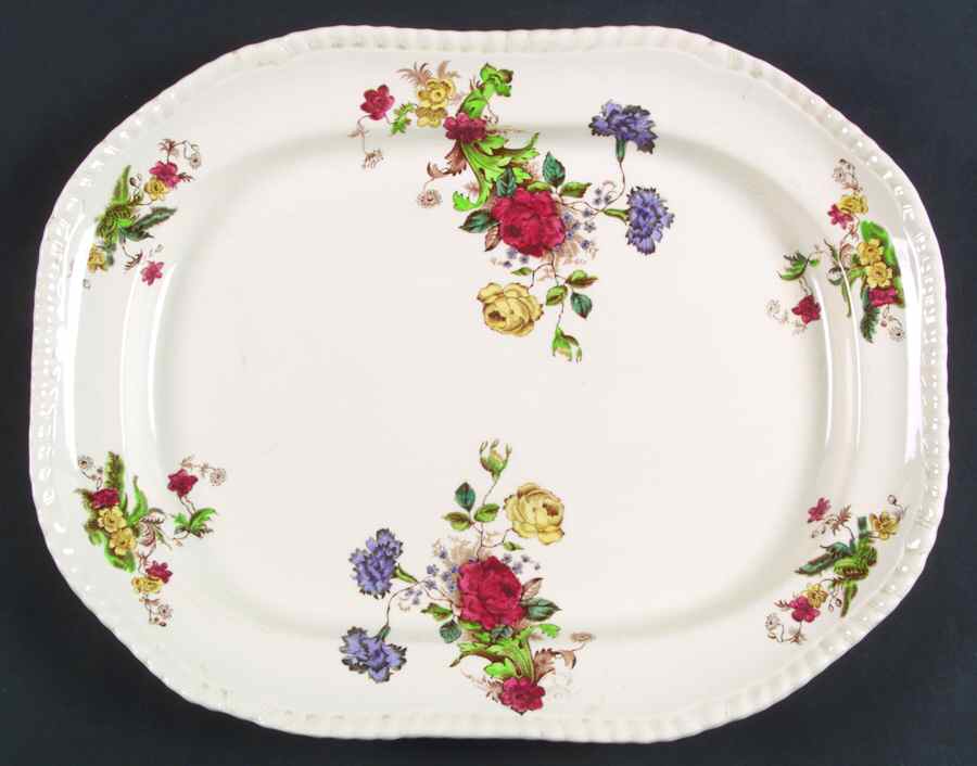 Wicker Lane (Gadroon) 14" Oval Serving Platter by Spode-1