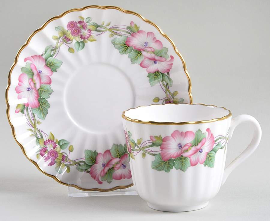 Wild Mallow Flat Cup & Saucer Set by Spode-1