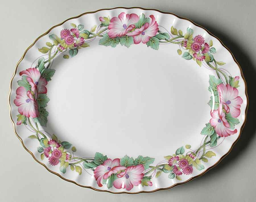 Wild Mallow 12" Oval Serving Platter by Spode-1
