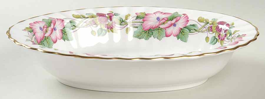 Wild Mallow 9" Oval Vegetable Bowl by Spode-1