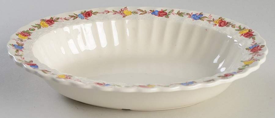 Wicker Rose 9" Oval Vegetable Bowl by Spode-1