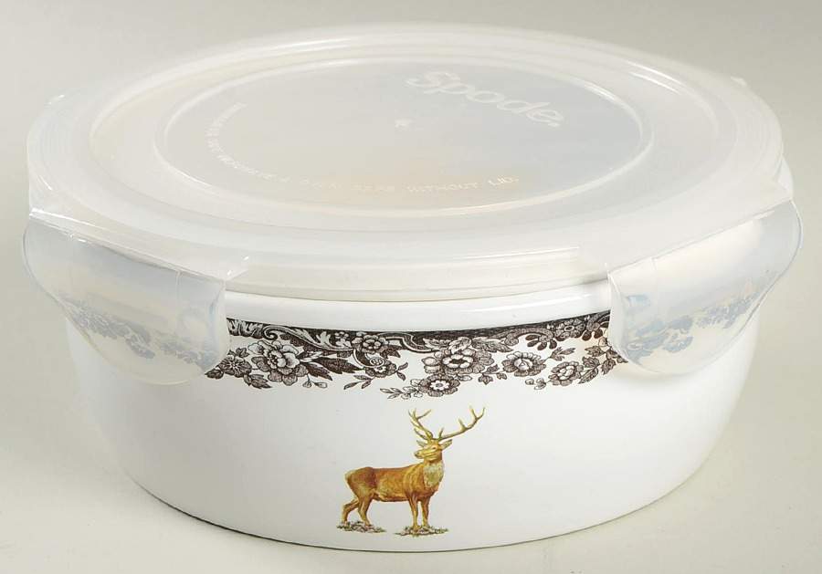 Woodland 6" Round Food Storage Container & Plastic Lid by Spode-1
