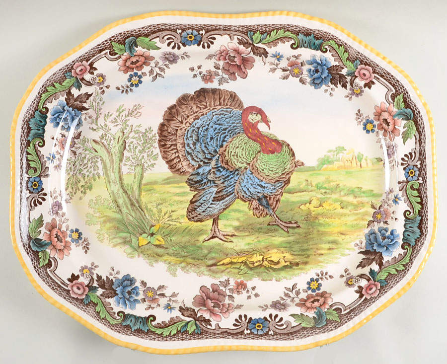 Woodland 22" Oval Turkey Platter by Spode-1