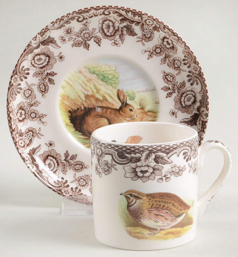 Woodland Flat Demitasse Cup & Saucer Set by Spode-1
