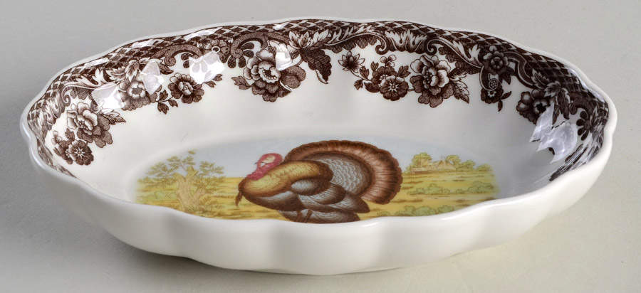 Woodland 6" Fluted Oval Dish by Spode-1