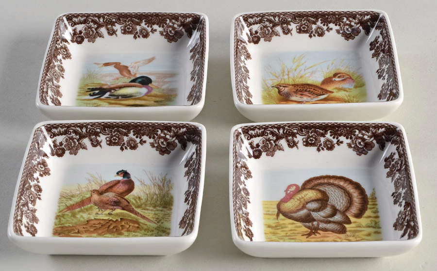 Woodland 3" Square Mini Dish - Set of 4 Motifs by Spode-1