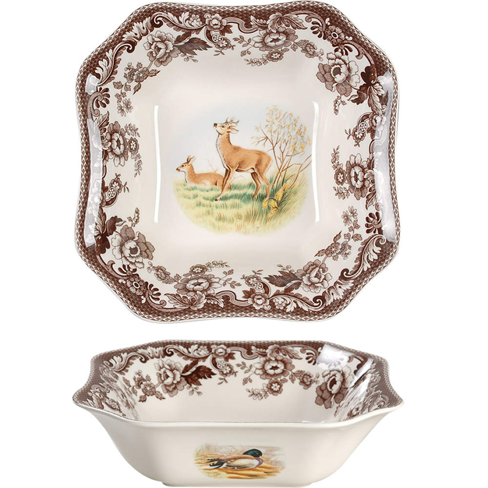 Woodland 9" Square Salad Serving Bowl by Spode-1