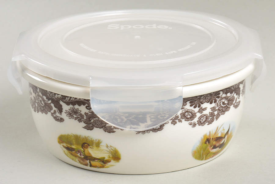 Woodland 5" Round Food Stoarge Container & Plastic Lid by Spode-1