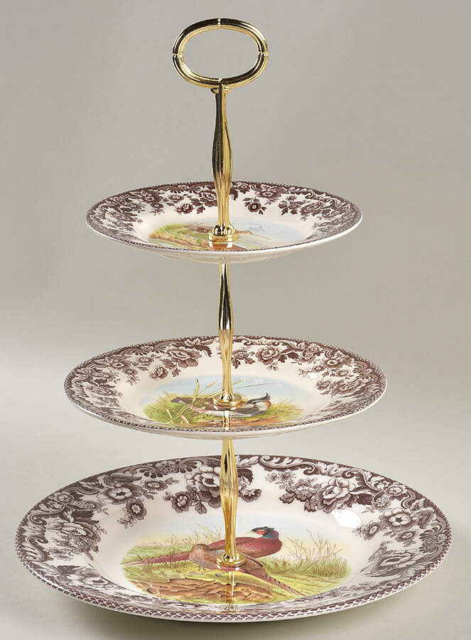 Woodland 13 7/8"-14 1/4" 3-Tiered Serving Tray(DP,SP,BB) HC by Spode-1