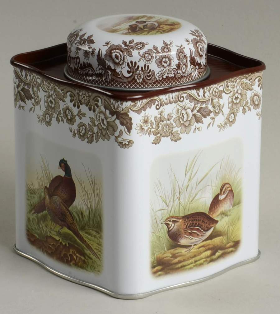 Woodland Tin Tea Caddy & Lid by Spode-1