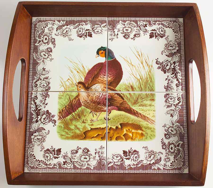 Woodland Wood Tote Tray with 4 Inserts by Spode-1