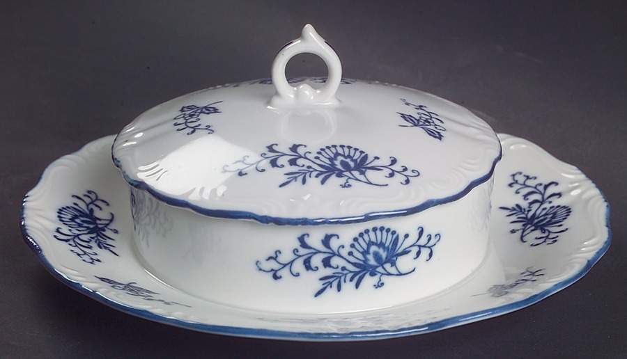 Blue Dresden Round Covered Butter by Sphinx Import-1