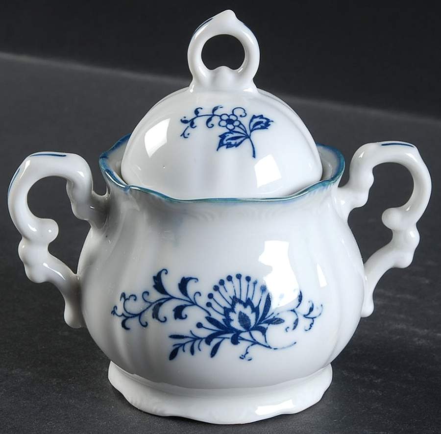 Blue Dresden Mini Sugar Bowl & Lid by Sphinx Import-1